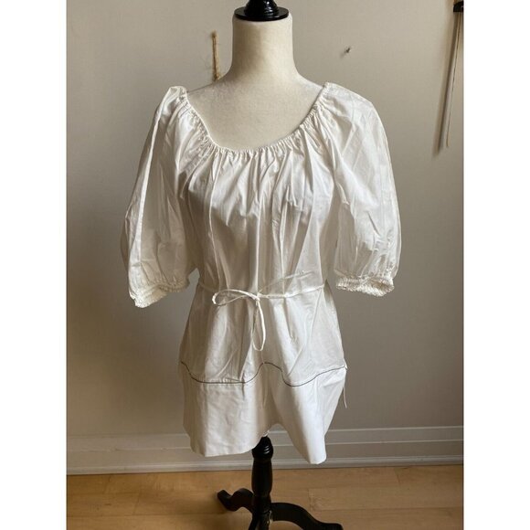 PROENZA Schouler Women BNWOT White Puff Sleeve Poplin Top New White Label - Picture 4 of 15